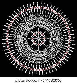 White mandalas, boho, ethnic patterns, t-shirt prints, coloring books for adults, yoga, meditation. Vector illustration of a stock isolated on a black background. Tattoo
background, Pattern Stencil 