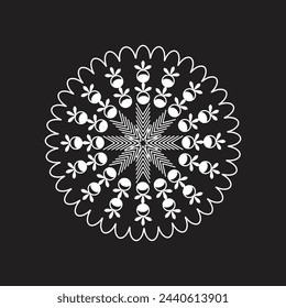 Weiße Mandalas, Boho, ethnische Muster, T-Shirt-Prints, Malbücher für Erwachsene, Yoga, Meditation. Vektorgrafik eines auf schwarzem Hintergrund isolierten Bestands. tätowieren
Hintergrund, Musterschablone Do