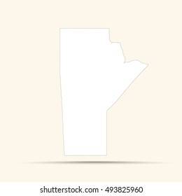 White Manitoba Map Illustration