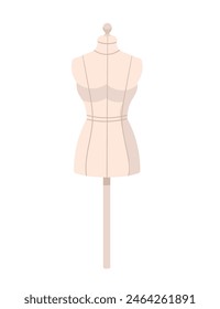 Modelo blanco del maniquí para la Ilustración vectorial del modista aislada en el fondo blanco