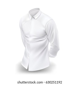 White man's realistic shirt. Vector illustration