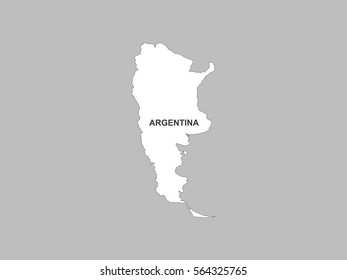 White map of Argentina on gray background