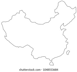 white map of China