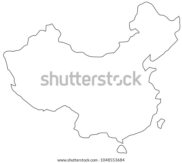 White Map China Stock Vector (Royalty Free) 1048553684