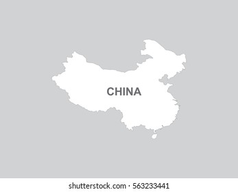 White map of China on gray background