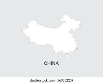 White map of China on gray background