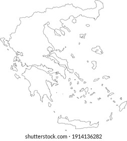 El mapa blanco de Grecia, las fronteras de Grecia