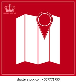 White map icon vector