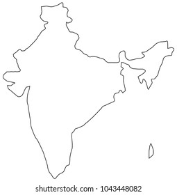 White Map India Stock Vector (Royalty Free) 1043448082 | Shutterstock