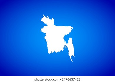 White map isolated on blue background design concept of Country Bangladesh - vector illustration