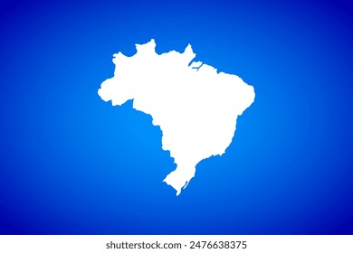 White map isolated on blue background design concept of Country Brazil - vector illustration