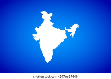 White map isolated on blue background design concept of Country India - vector illustration