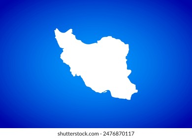 White map isolated on blue background design concept of Country Iran - vector illustration
