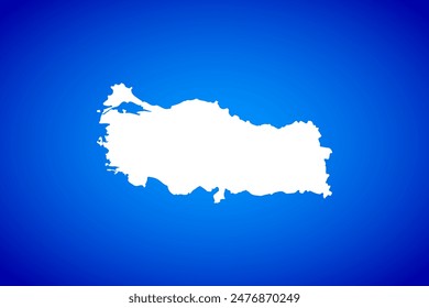Mapa blanco aislado en el concepto de diseño de fondo azul de Country Turquía - Ilustración vectorial