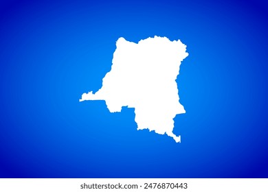 Mapa blanco aislado en el concepto de diseño de fondo azul de Country DR Congo - Ilustración vectorial
