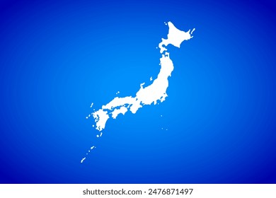 Mapa blanco aislado sobre fondo azul concepto de diseño de Country Japón - Ilustración vectorial