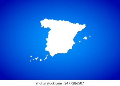 Weiße Karte isoliert auf blauem Hintergrund Designkonzept des Countrys Spanien - Vektorillustration