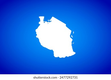 White map isolated on blue background design concept of Country Tanzania - vector illustration
