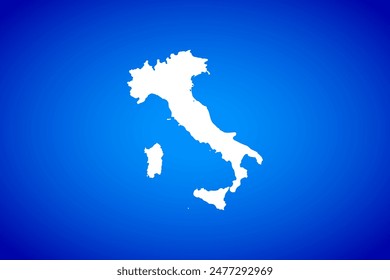 Weiße Karte isoliert auf blauem Hintergrund Designkonzept der Country Italien - Vektorillustration