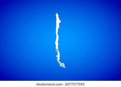 White map isolated on blue background design concept of Country Chile - vector illustration