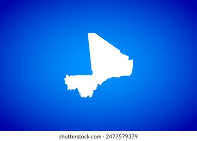 White map isolated on blue background design concept of Country Mali - vector illustration