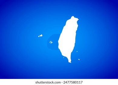 Mapa blanco aislado en el concepto de diseño de fondo azul de Country Taiwán - Ilustración vectorial