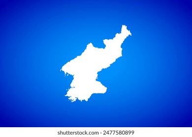 White map isolated on blue background design concept of Country North Korea - vector illustration