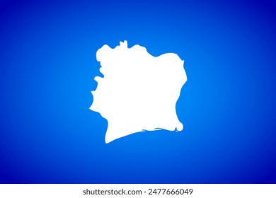 Mapa blanco aislado sobre fondo azul concepto de diseño de Country Costa de Marfil - Ilustración vectorial