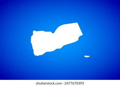 White map isolated on blue background design concept of Country Yemen - vector illustration