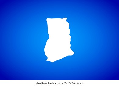 White map isolated on blue background design concept of Country Ghana - vector illustration