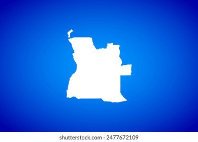 Mapa blanco aislado sobre fondo azul concepto de diseño de Country Angola - Ilustración vectorial