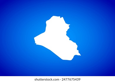 Mapa blanco aislado en el concepto de diseño de fondo azul de Country Iraq - Ilustración vectorial