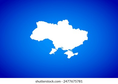 Mapa blanco aislado en el concepto de diseño de fondo azul de Country Ucrania - Ilustración vectorial