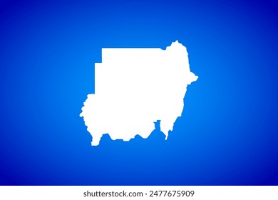 White map isolated on blue background design concept of Country Sudan - vector illustration