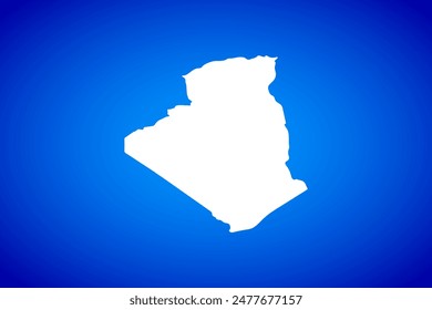 White map isolated on blue background design concept of Country Algeria - vector illustration