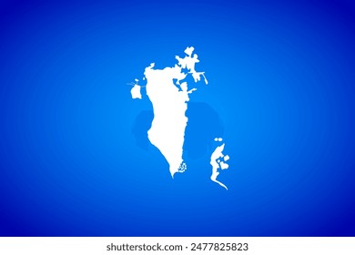 Mapa blanco aislado en el concepto de diseño de fondo azul de Country Bahrain - Ilustración vectorial