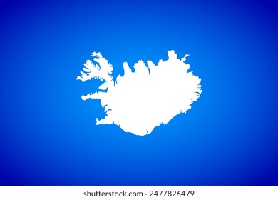 Mapa blanco aislado sobre fondo azul concepto de diseño de Country Islandia - Ilustración vectorial