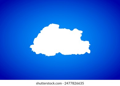 Mapa blanco aislado en el concepto de diseño de fondo azul de Country Bután - Ilustración vectorial