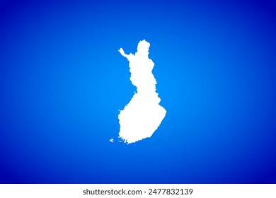 Mapa blanco aislado sobre fondo azul concepto de diseño de Country Finlandia - Ilustración vectorial