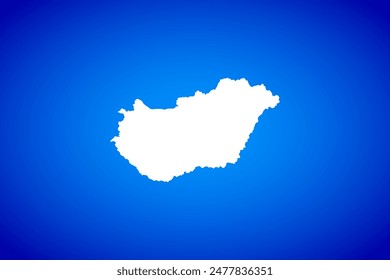 Mapa blanco aislado en el concepto de diseño de fondo azul de Country Hungría - Ilustración vectorial
