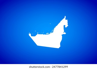 White map isolated on blue background design concept of Country United Arab Emirates - vector illustration