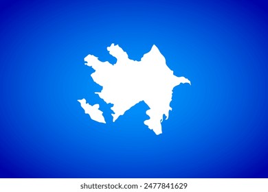 White map isolated on blue background design concept of Country Azerbaijan - vector illustration