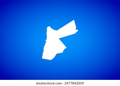 White map isolated on blue background design concept of Country Jordan - vector illustration