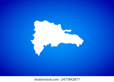 White map isolated on blue background design concept of Country Dominican Republic - vector illustration