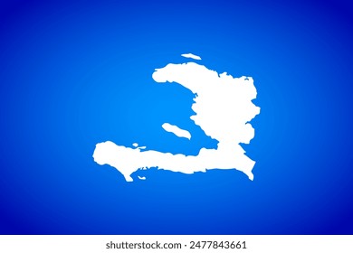 Mapa blanco aislado en el concepto de diseño de fondo azul de Country Haití - Ilustración vectorial