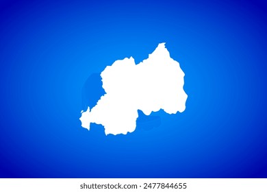 Mapa blanco aislado sobre fondo azul concepto de diseño de Country Ruanda - Ilustración vectorial
