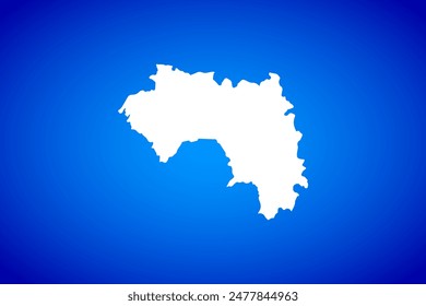 White map isolated on blue background design concept of Country Guinea - vector illustration