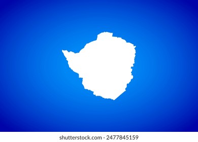 Mapa blanco aislado sobre fondo azul concepto de diseño de Country Zimbabwe - Ilustración vectorial