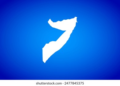 White map isolated on blue background design concept of Country Somalia - vector illustration
