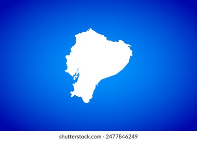 Mapa blanco aislado sobre fondo azul concepto de diseño de Country Ecuador - Ilustración vectorial